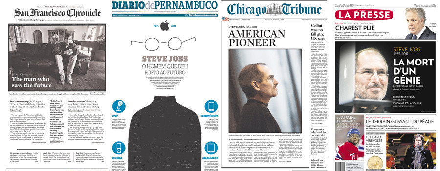 steve jobs in the newspapers