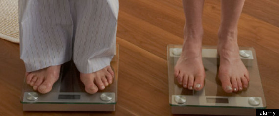 Man Woman On Scale