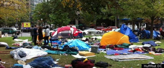 OCCUPY DC: McPherson Square Gets Tents, A Visit From The Police