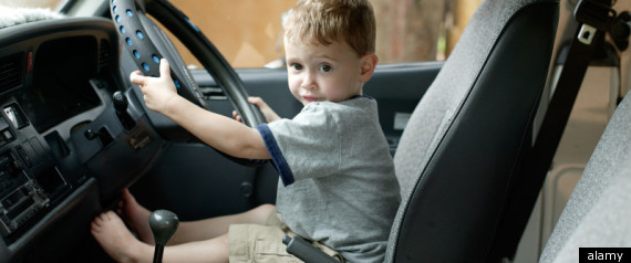 4 Year Old Drives Car