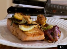 Pan-Seared Salmon With Cauliflower And Pine Nuts