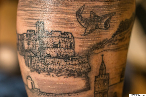 cornish man spends 28 hours getting landmarks tattooed onto body cornish man spends 28 hours getting landmarks tattooed onto body
