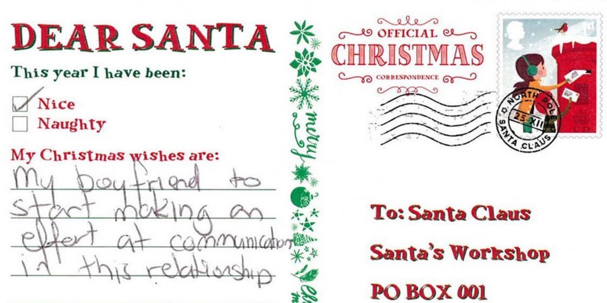 Adults Hijack Kids' Letters To Santa With Miserable Results: 'I Wish To Be Happy With My Wife