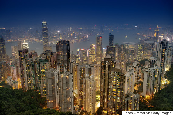 hong kong skyline night