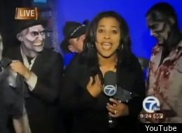 WATCH: Reporter Falls, Threatens Cameraman After Haunted House Scare
