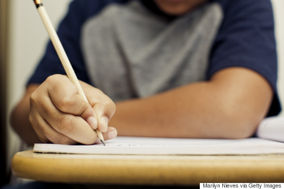 child writing
