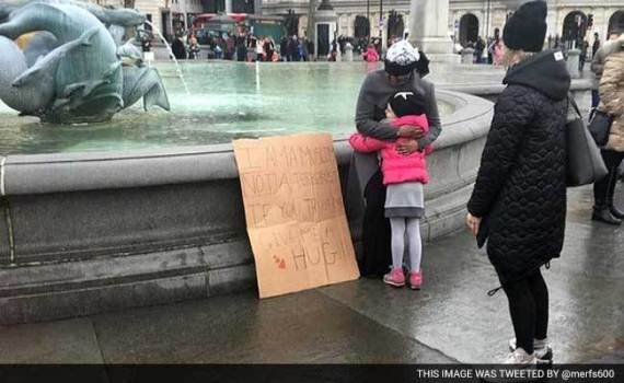 muslim girl asked london for trust hugs