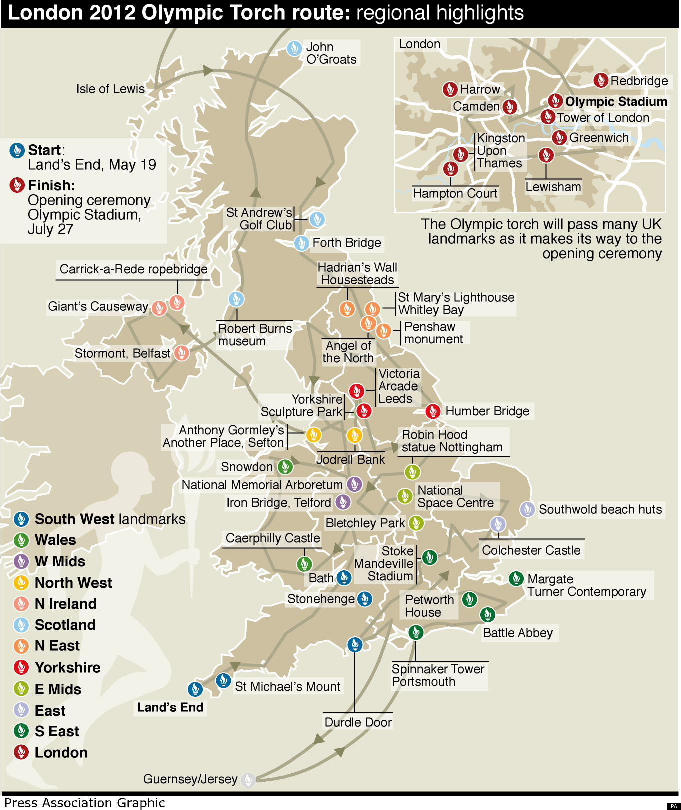 Olympic Torch Route Confirmed By The London Organising Committee of the