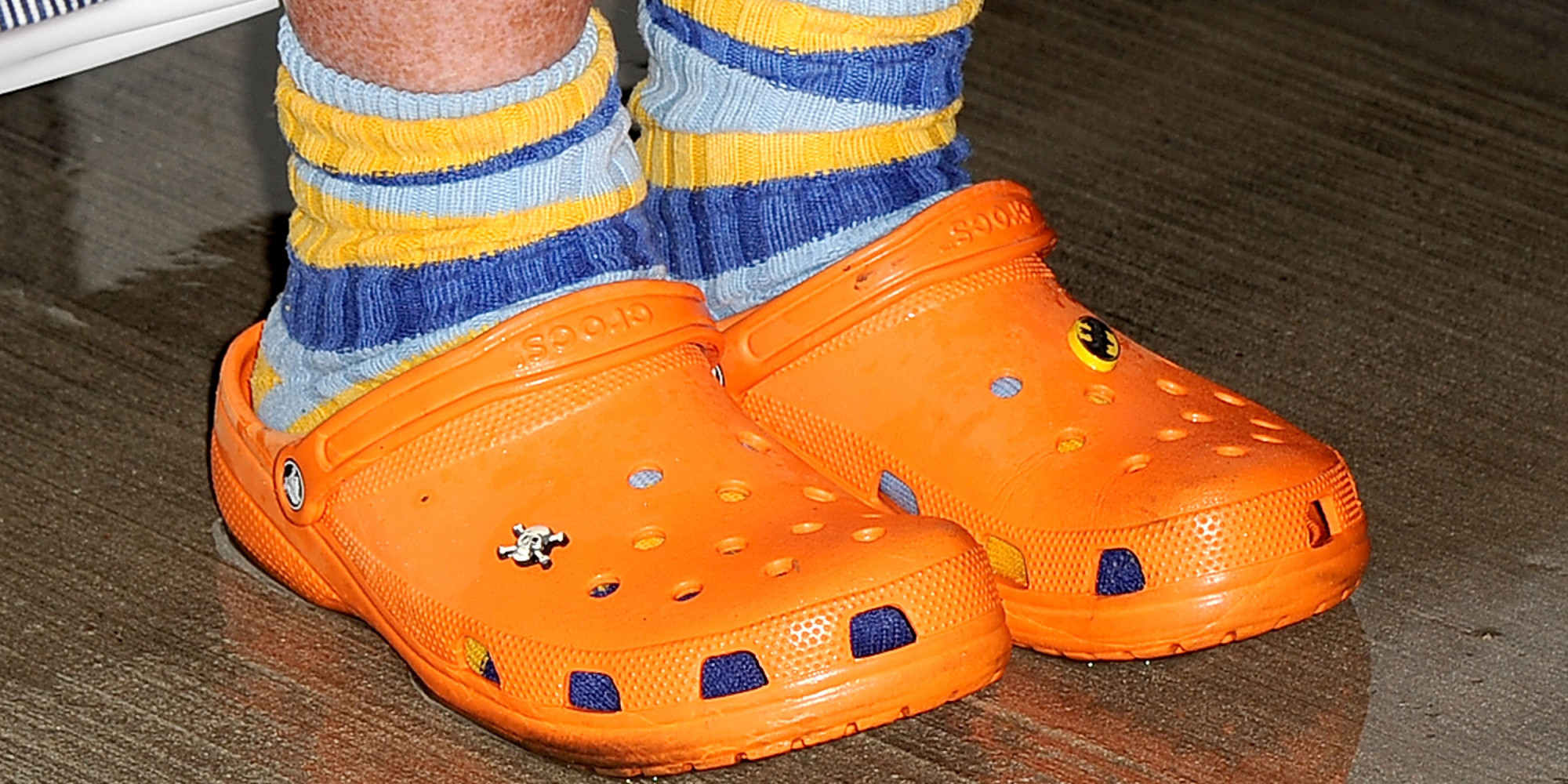 fat man in crocs