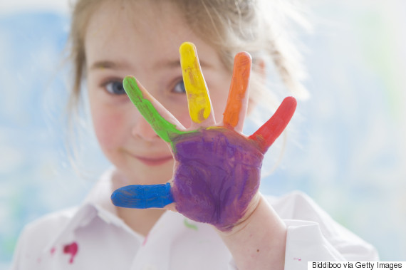 children hands paint