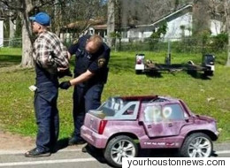 Texas Man Arrested While Driving Pink Electric Toy Car Intended For Children