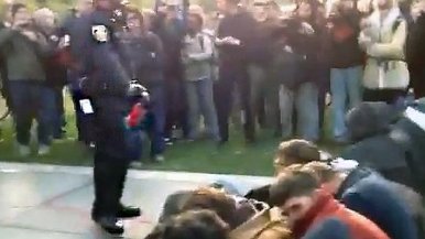 UC Davis Police Threatens Crowd