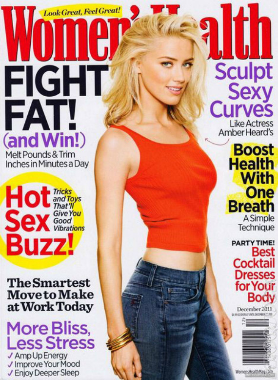 Amber Heard Photoshop Boob Job On The Cover Of'Women's Health' UPDATED