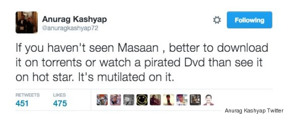 Anurag Kashyap Tweet on Masaan