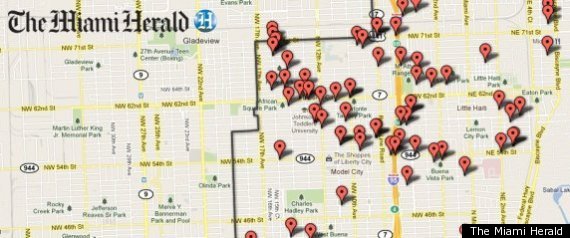 Map Of Miami Driveby Shootings