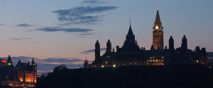 Parliament Tower Ottawa Sunset