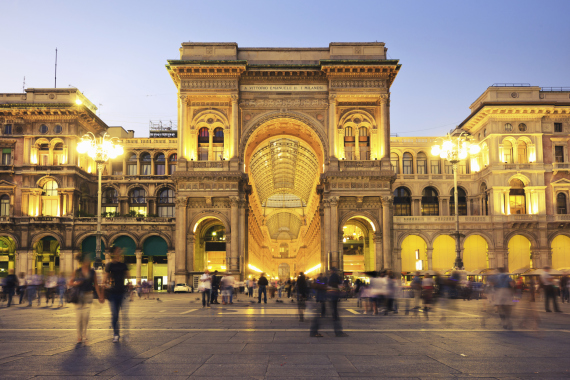 milan italy city night