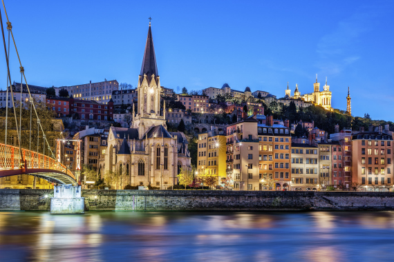 lyon france city night