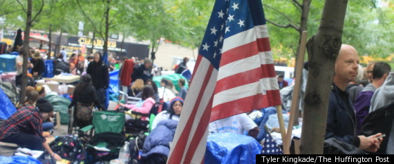 Flag At Occupy Wall Street Zuccotti