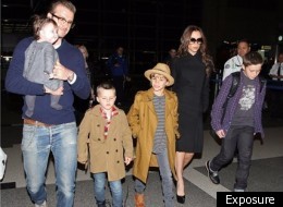 Airport Style: The Beckham Brood Return To The UK For Christmas