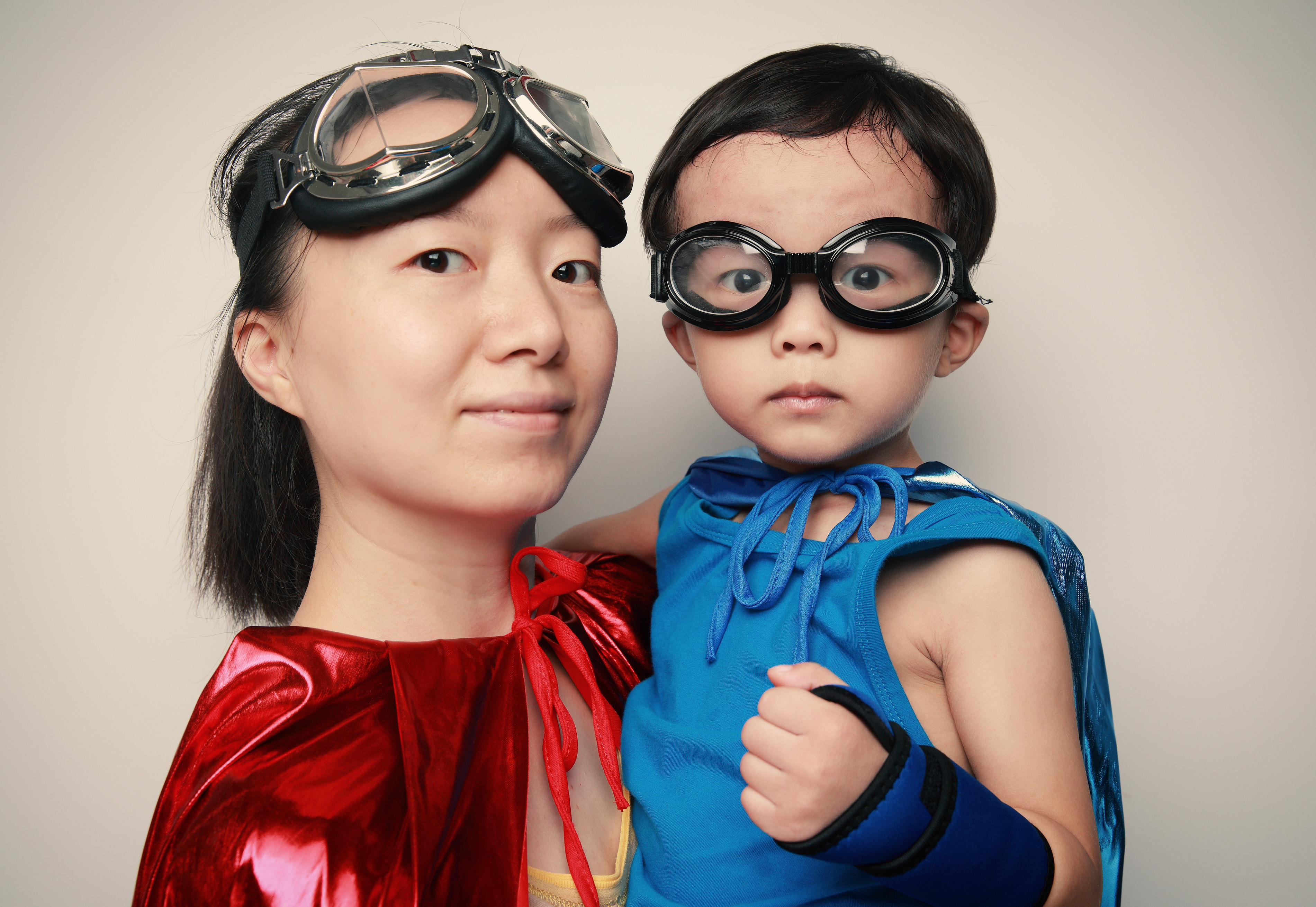 mother and son super hero costumes