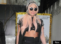 Lady Gaga's studded helmet - useful for impromptu cheese and pineapple events?