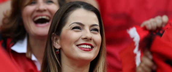 AN ALBANIA FAN WAITS FOR THE START OF THE EURO 201