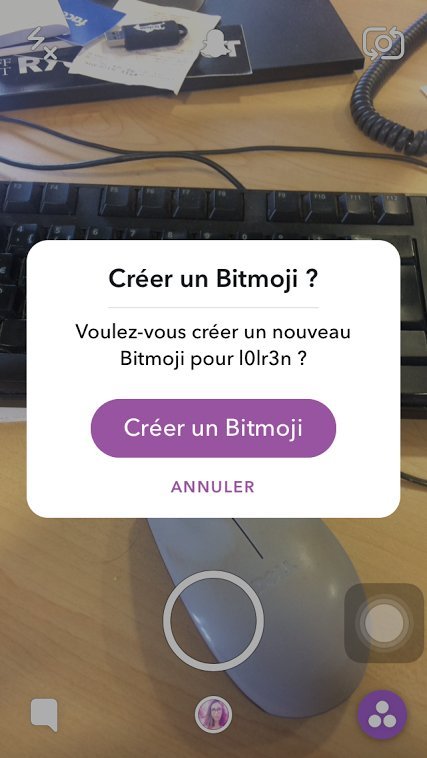 bitmoji snapchat mise a jour