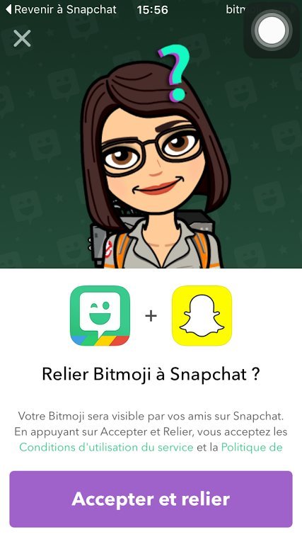 relier snapchat bitmoji