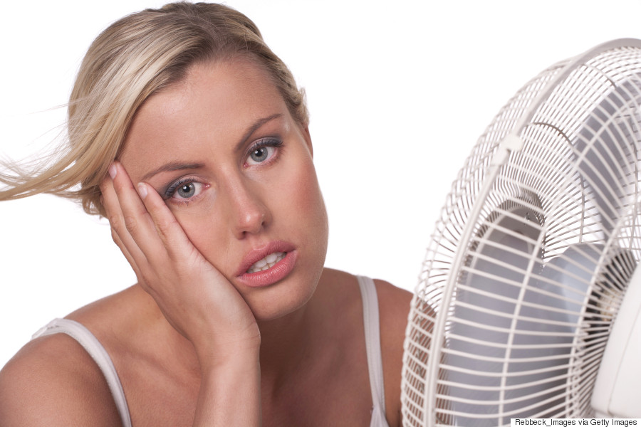 woman sweating summer