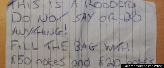 Bank Robbers Note