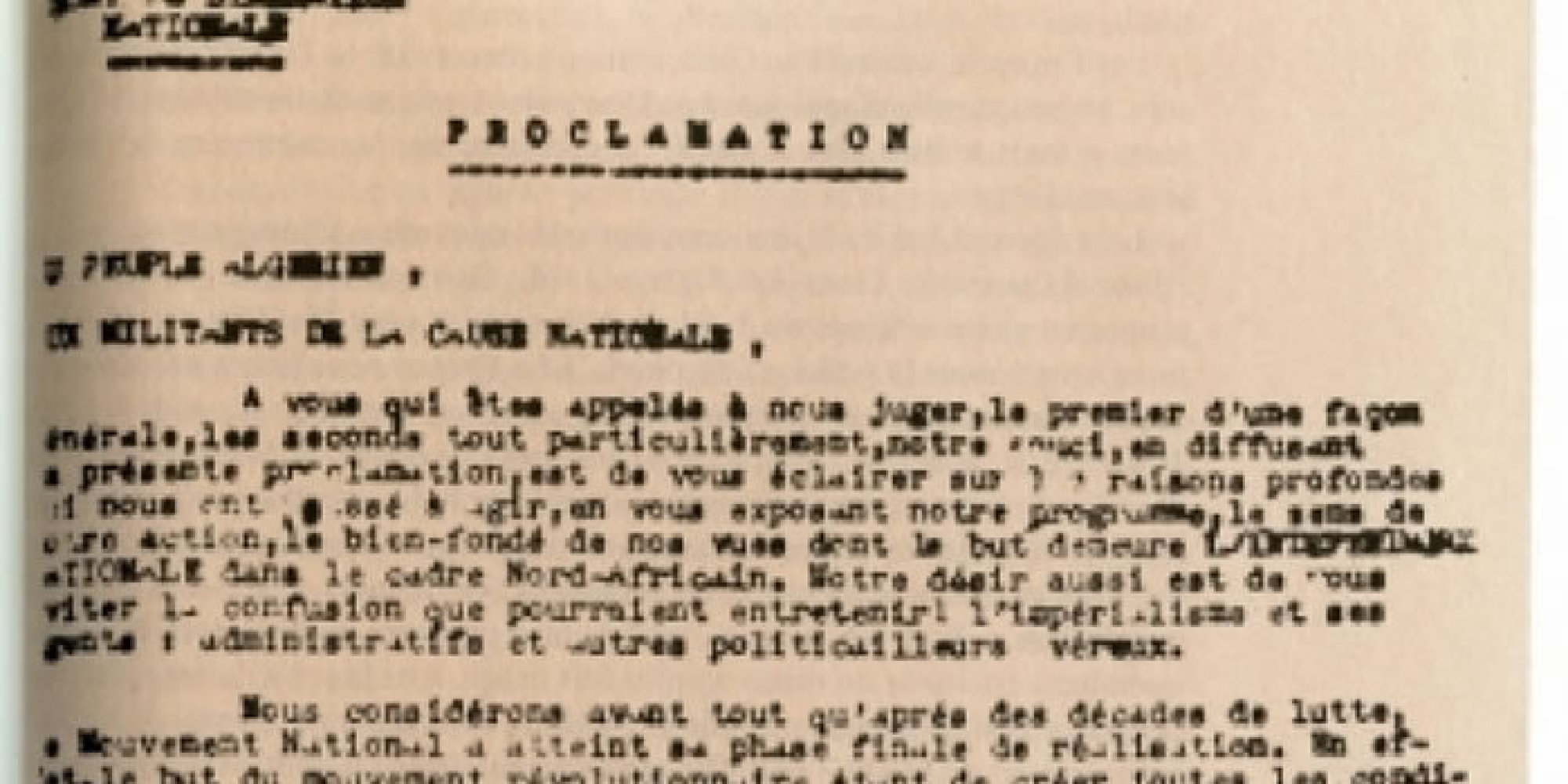 L'enregistrement En Tamazight De La Proclamation Du 1er Novembre 1954 ...