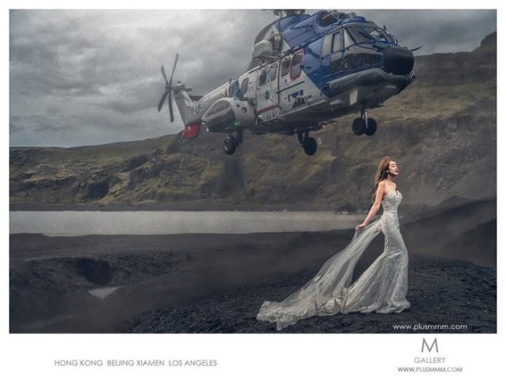 novia helicoptero