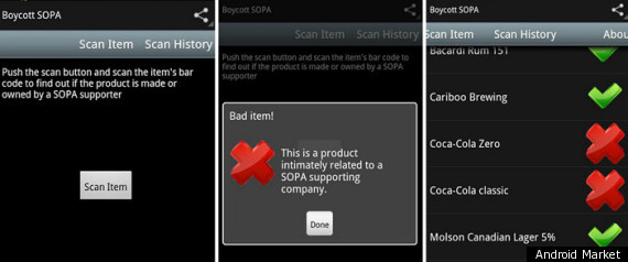Boycott Sopa Android App