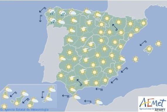 mapa del tiempo jueves 25 agosto