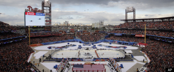 Winter Classic Rangers Flyers Fans Fight