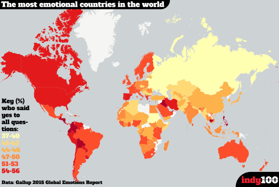 العراق في أول القائمة والسودان ضمن أقلّها.. خريطة لأكثر دول العالم عاطفية O-EMOTIONAL-COUNTRIES-570