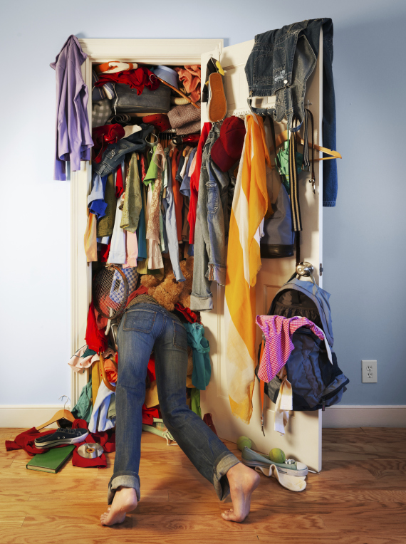 crowded clothes on hangers