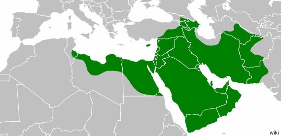 بالخرائط.. أكبر 10 امبراطوريات في التاريخ بينها 3 مسلمة O-RASHIDUN-CALIPHATE-MAP-570