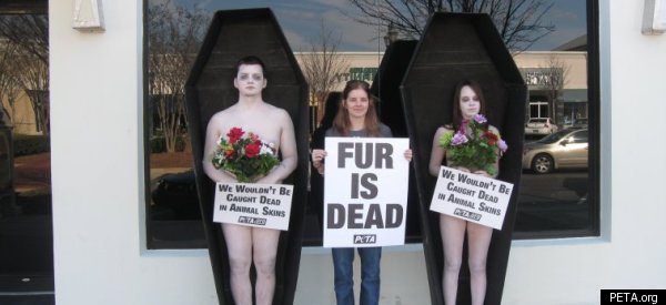Naked PETA Protestors Disguised AsCorpses 'Wouldn't be Caught Dead Wearing Animal Skins'