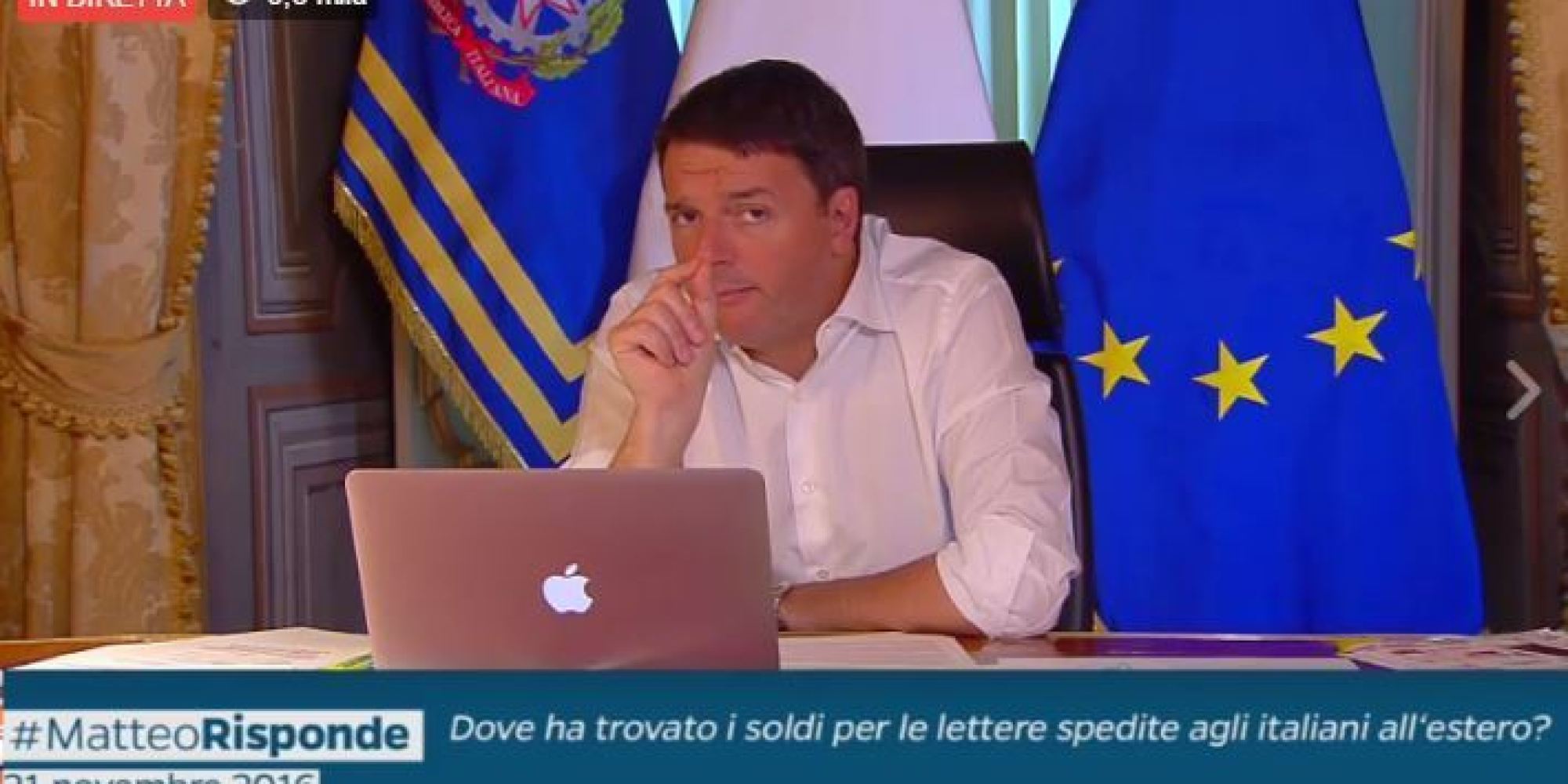 Referendum, al matteo risponde dietro renzi torna la bandiera ue ... Porta tv a bandiera per angolo