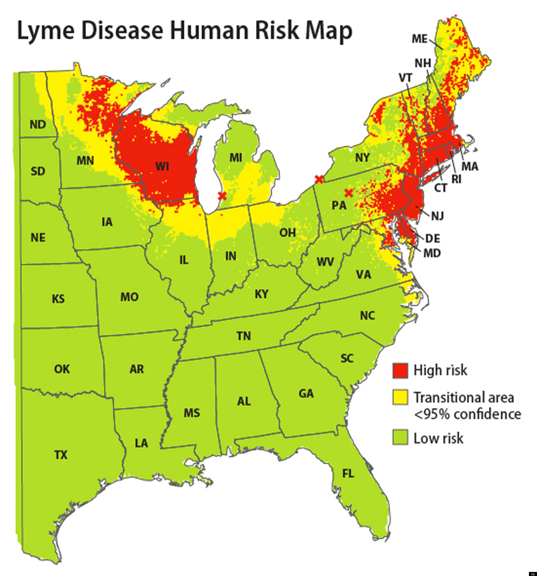 Image result for lyme disease 2017 map