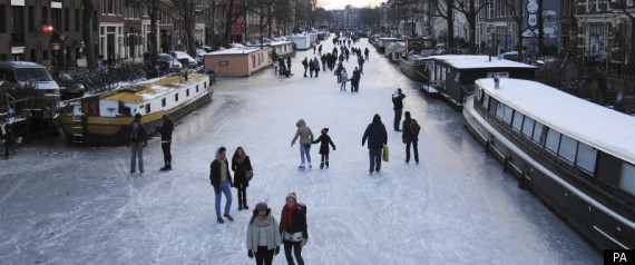 Amsterdam Canals Freeze Solid,