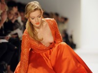Model Falls At Dennis Basso