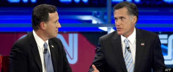 Romney Santorum Debat Television
