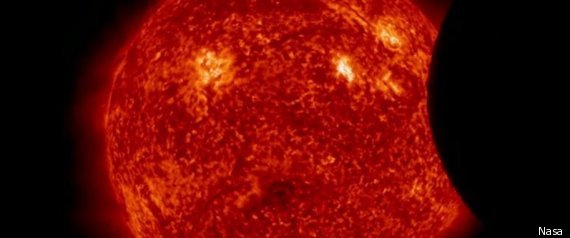 Partial Solar Eclipse As Seen From Space
