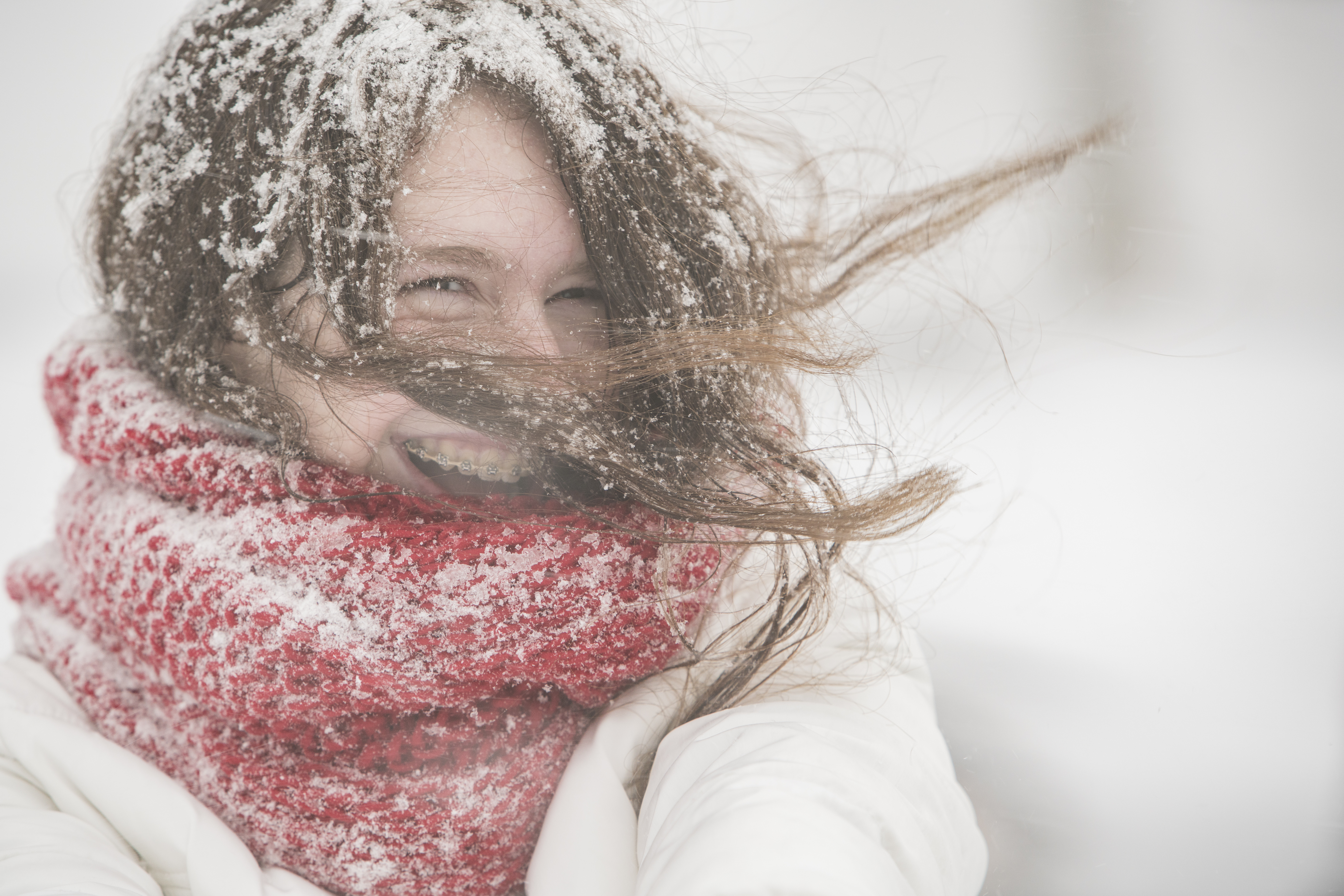 snowing face