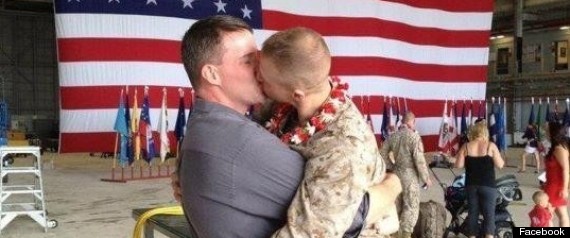 Gay Us Marines Share A Homecoming Kiss 3792