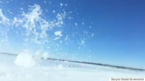Dashcam video shows truck going through ice on Manitoba lake
