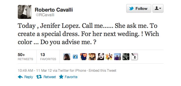 If anyone were to design Lopez's wedding dress 